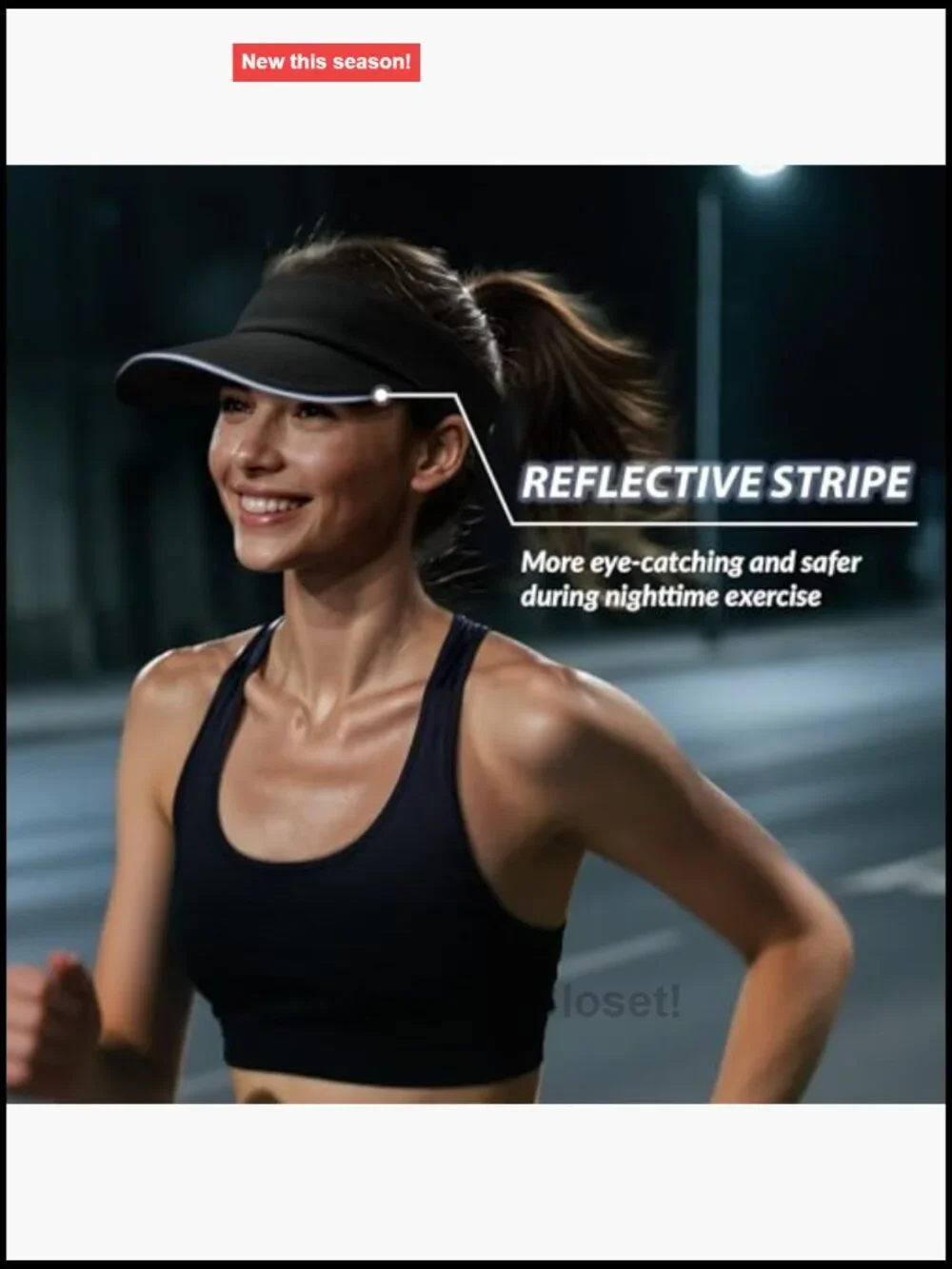 Lightweight Performance Sun Visor, UPF 50+, Adjustable Fit, Moisture Wicking